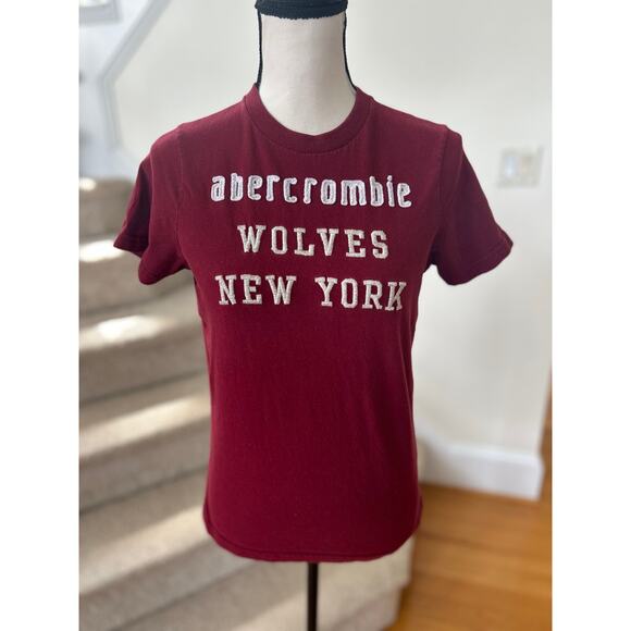Abercrombie & Fitch Burgundy Red New York Baby T-Shirt - Picture 1 of 6
